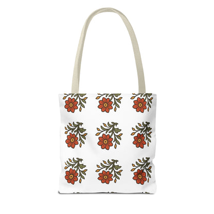 Folk Bloom Emblem 2, Original Floral Tote Bag