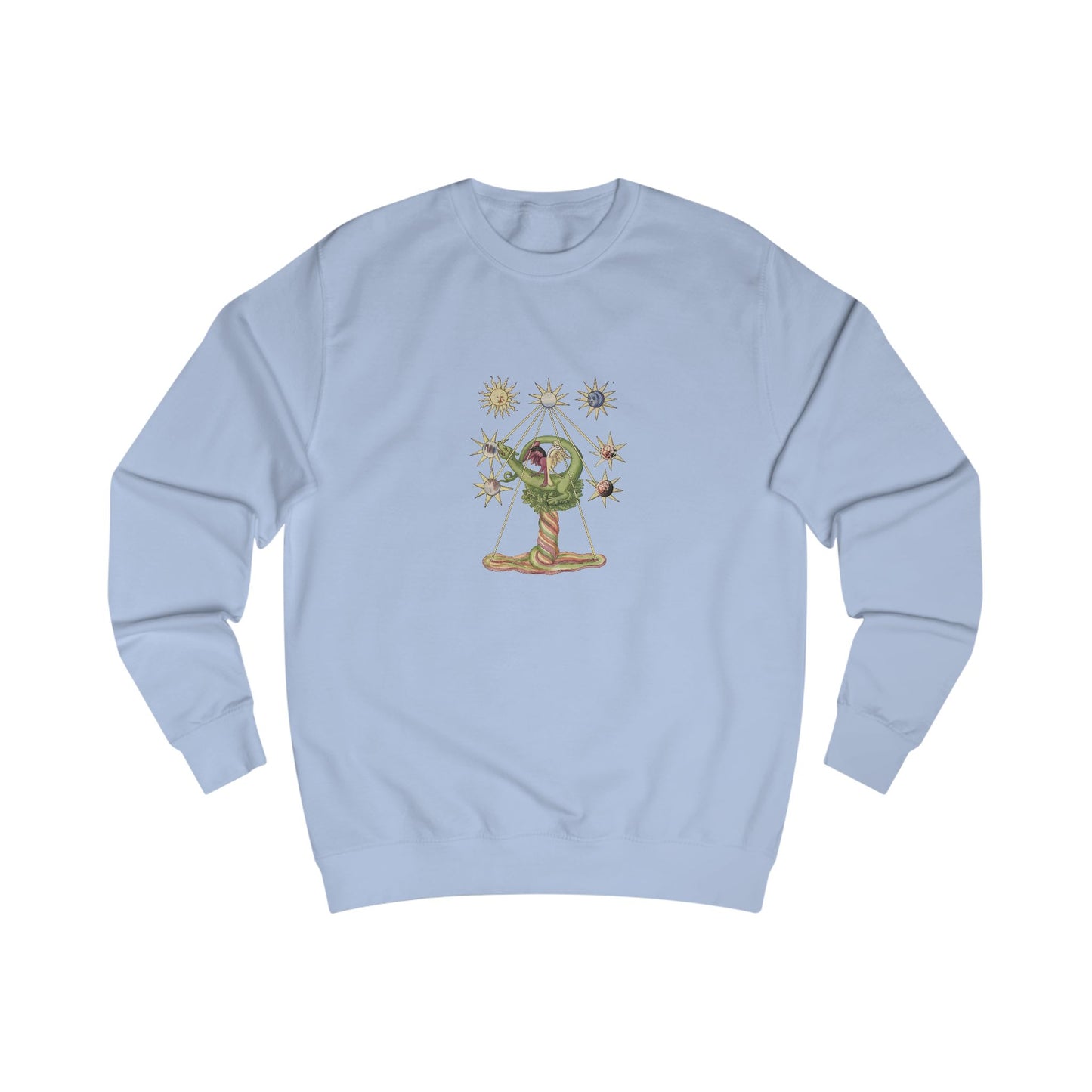 Alchemical Dragon and Two-Headed Bird, Holy Gold Alchemist Sweatshirt,