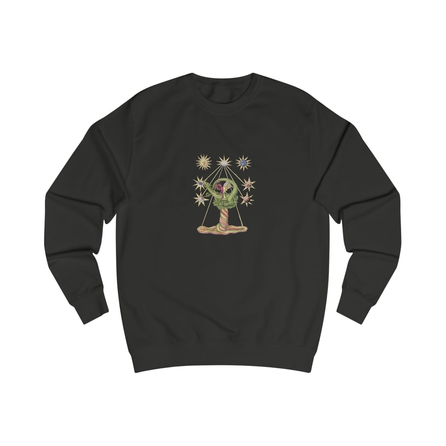 Alchemical Dragon and Two-Headed Bird, Holy Gold Alchemist Sweatshirt,