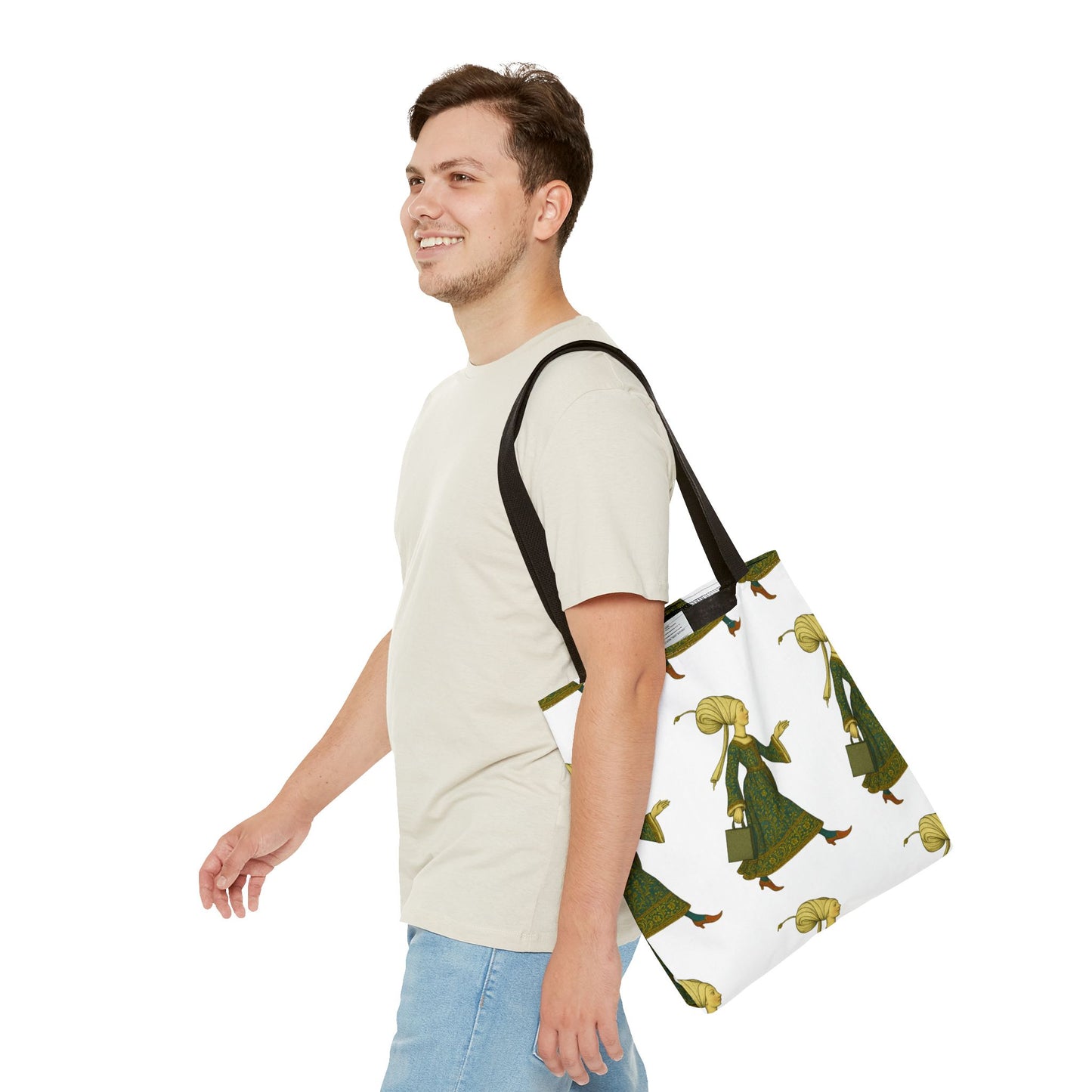Lady of the Mall – Medieval Fashionista - Elegant Vintage Woman Tote Bag