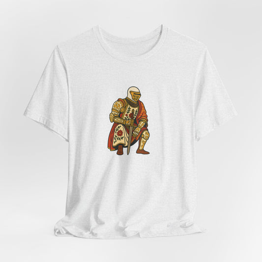 Medieval Knight With Original Flora Pattern Tee