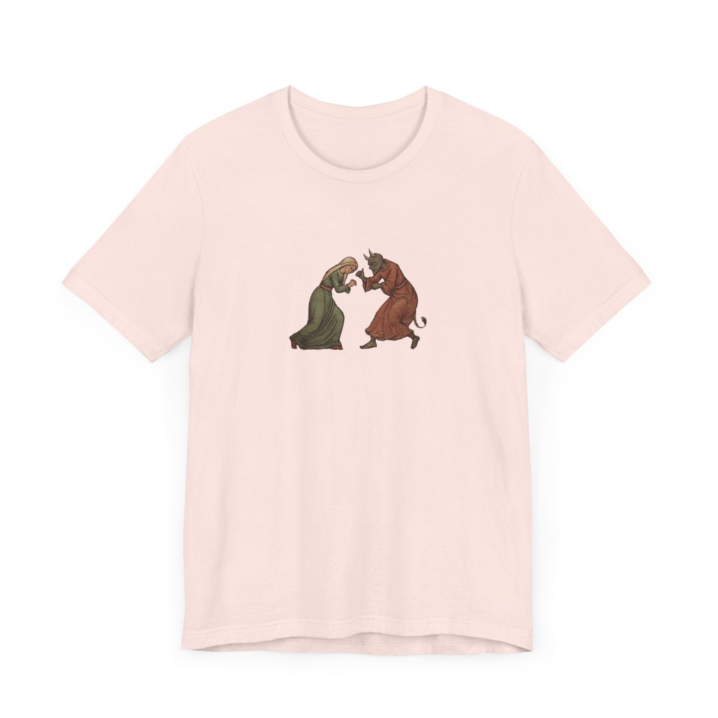 The Virgin Mary punching the Devil Medieval Manuscript T-shirt