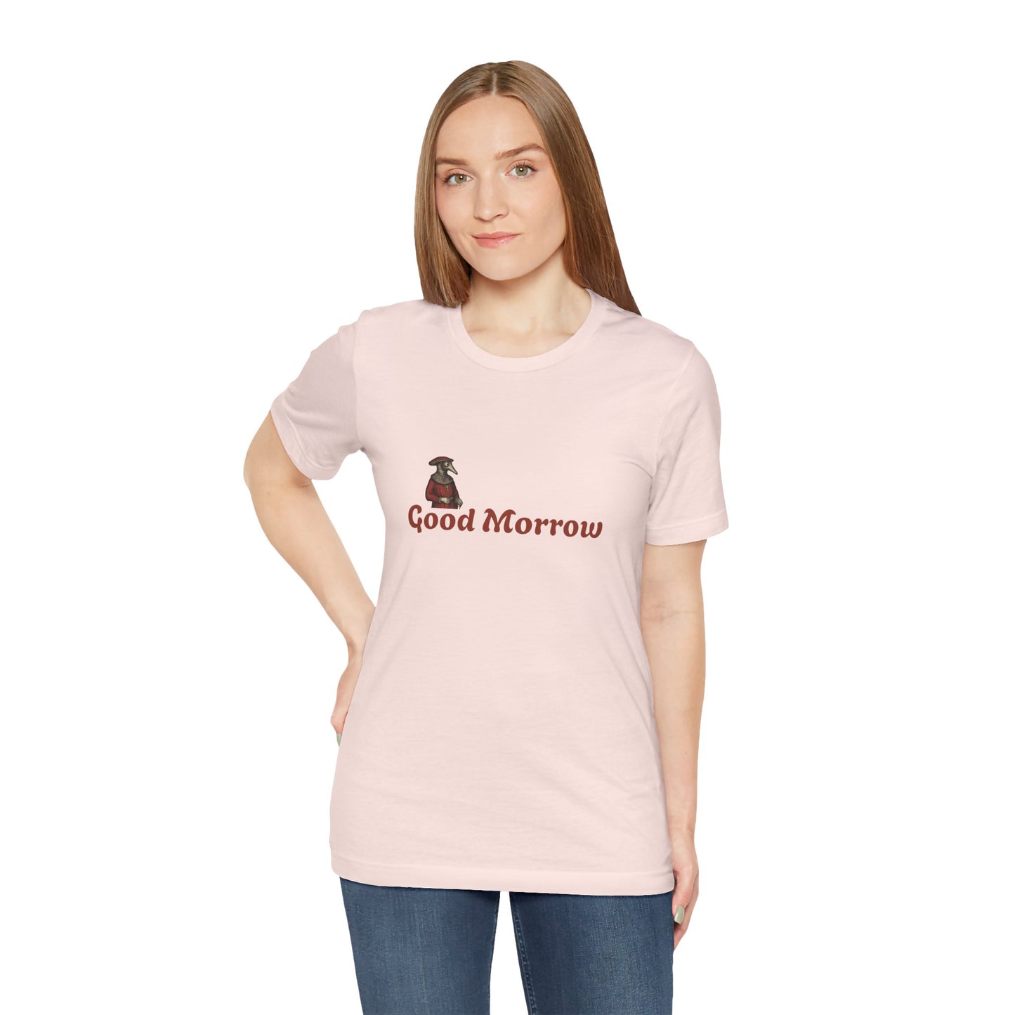 Hanseatic Art, Medieval Plague Doctor with Good Morrow Unisex Softstyle T-Shirt
