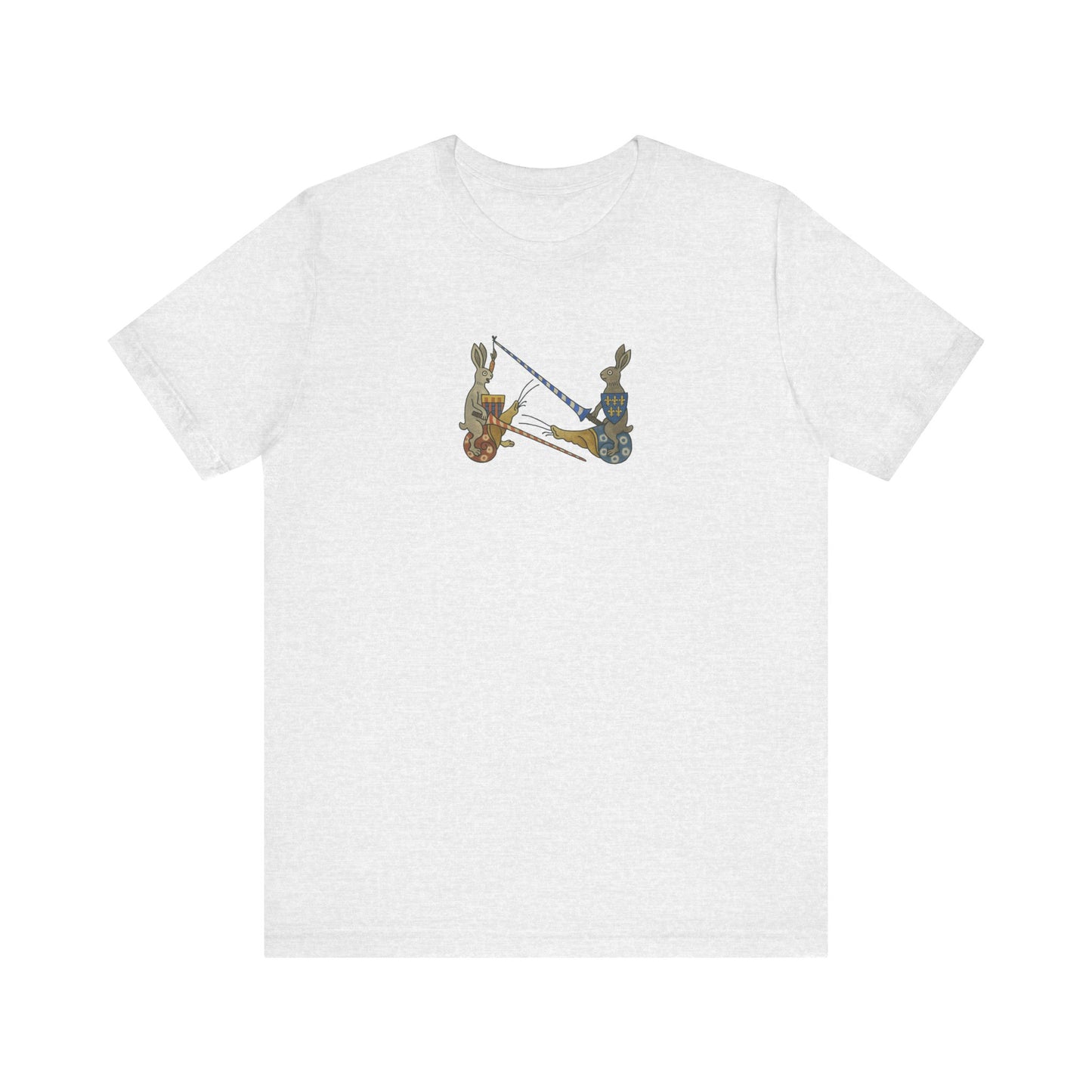 Medieval Marginalia Jousting Rabbits Manuscript T-shirt