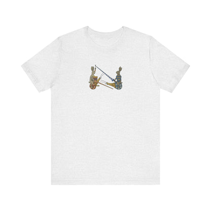 Medieval Marginalia Jousting Rabbits Manuscript T-shirt