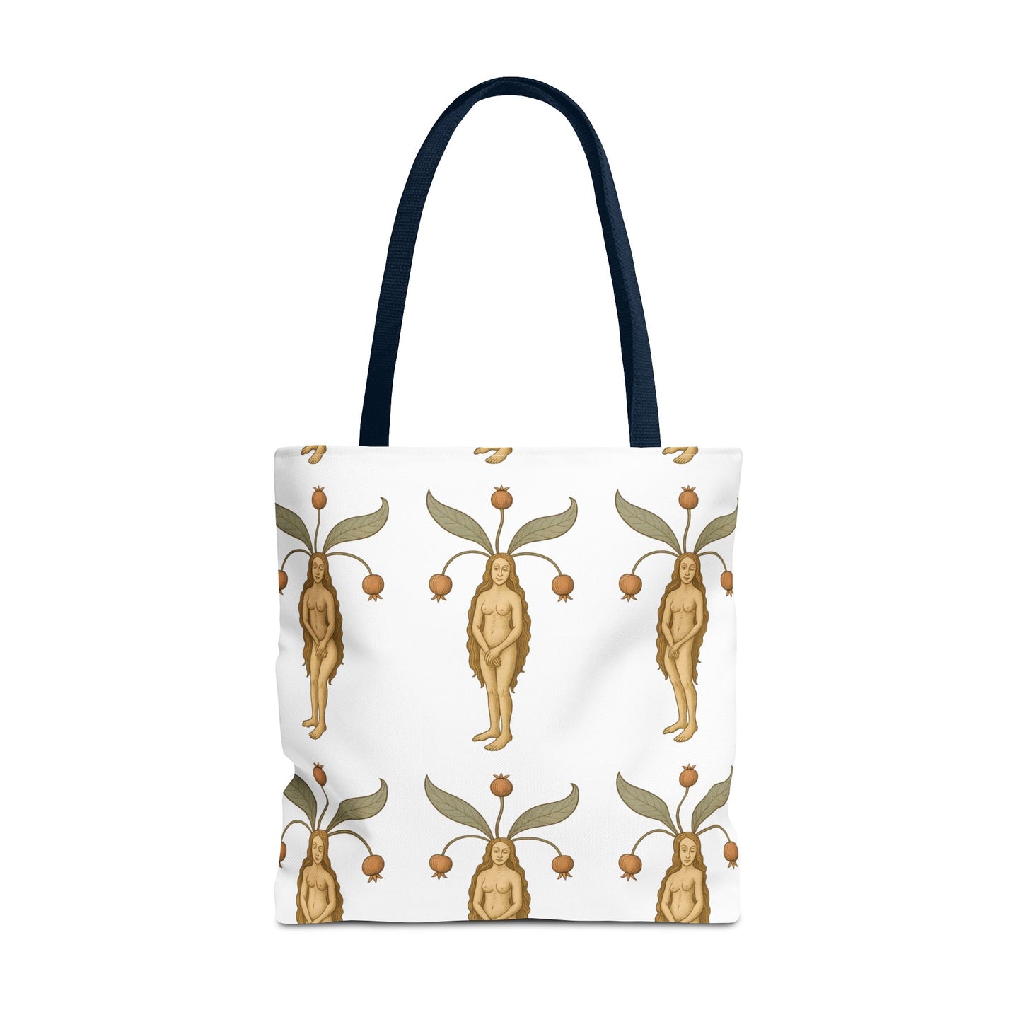 Mandragora Muse, Medieval Herb Lore Unisex Whimsical Patterned Tote Bag