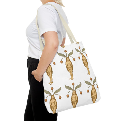 Mandragora Muse, Medieval Herb Lore Unisex Whimsical Patterned Tote Bag