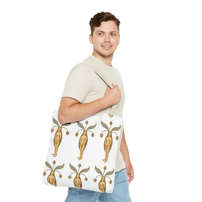 Mandragora Muse, Medieval Herb Lore Unisex Whimsical Patterned Tote Bag
