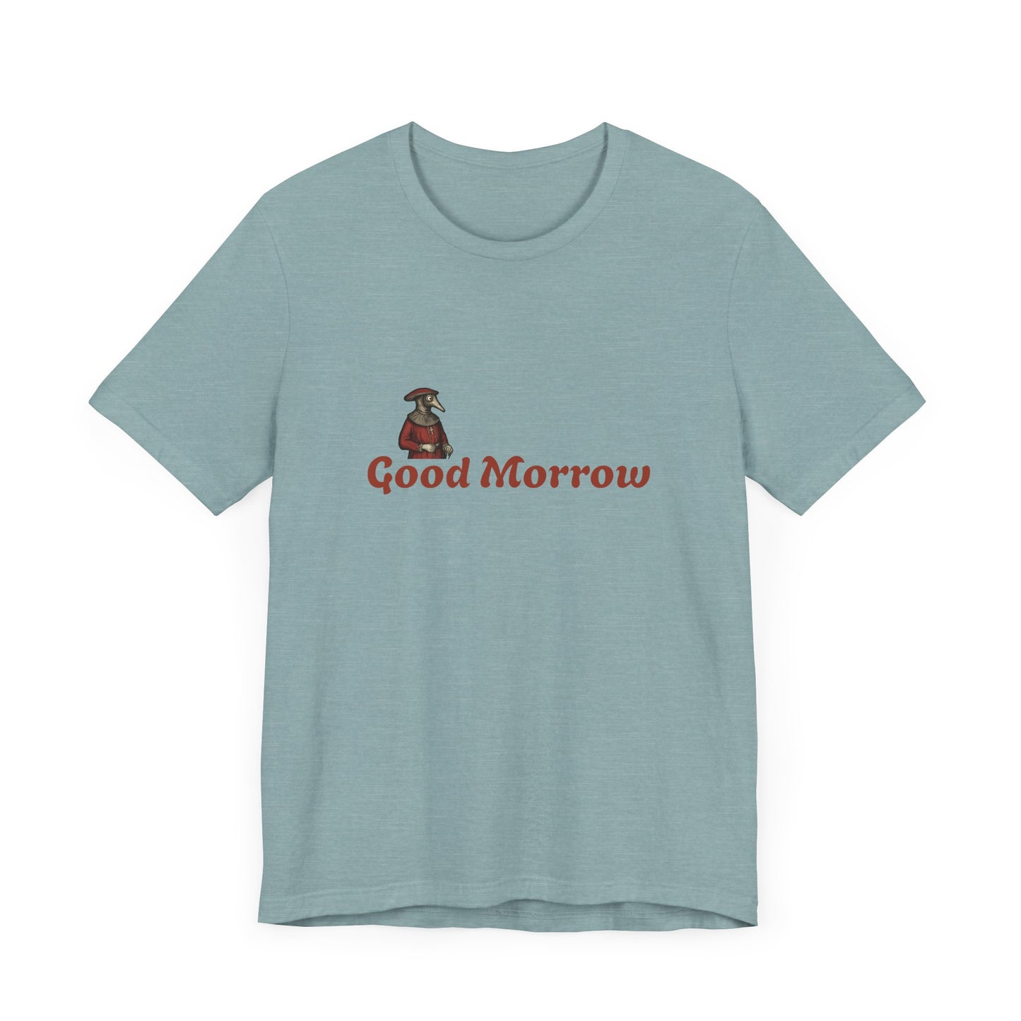Hanseatic Art, Medieval Plague Doctor with Good Morrow Unisex Softstyle T-Shirt