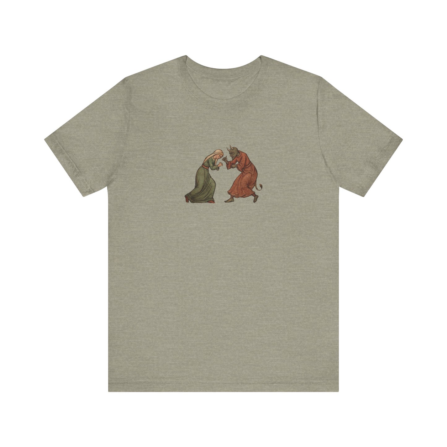The Virgin Mary punching the Devil Medieval Manuscript T-shirt