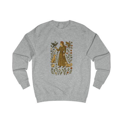 Lady of the Grove, Medieval Botanical Portrait Tee, Bohemian Floral Sweatshirt