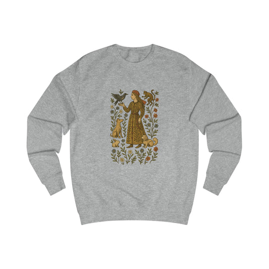 Lady of the Grove, Medieval Botanical Portrait Tee, Bohemian Floral Sweatshirt