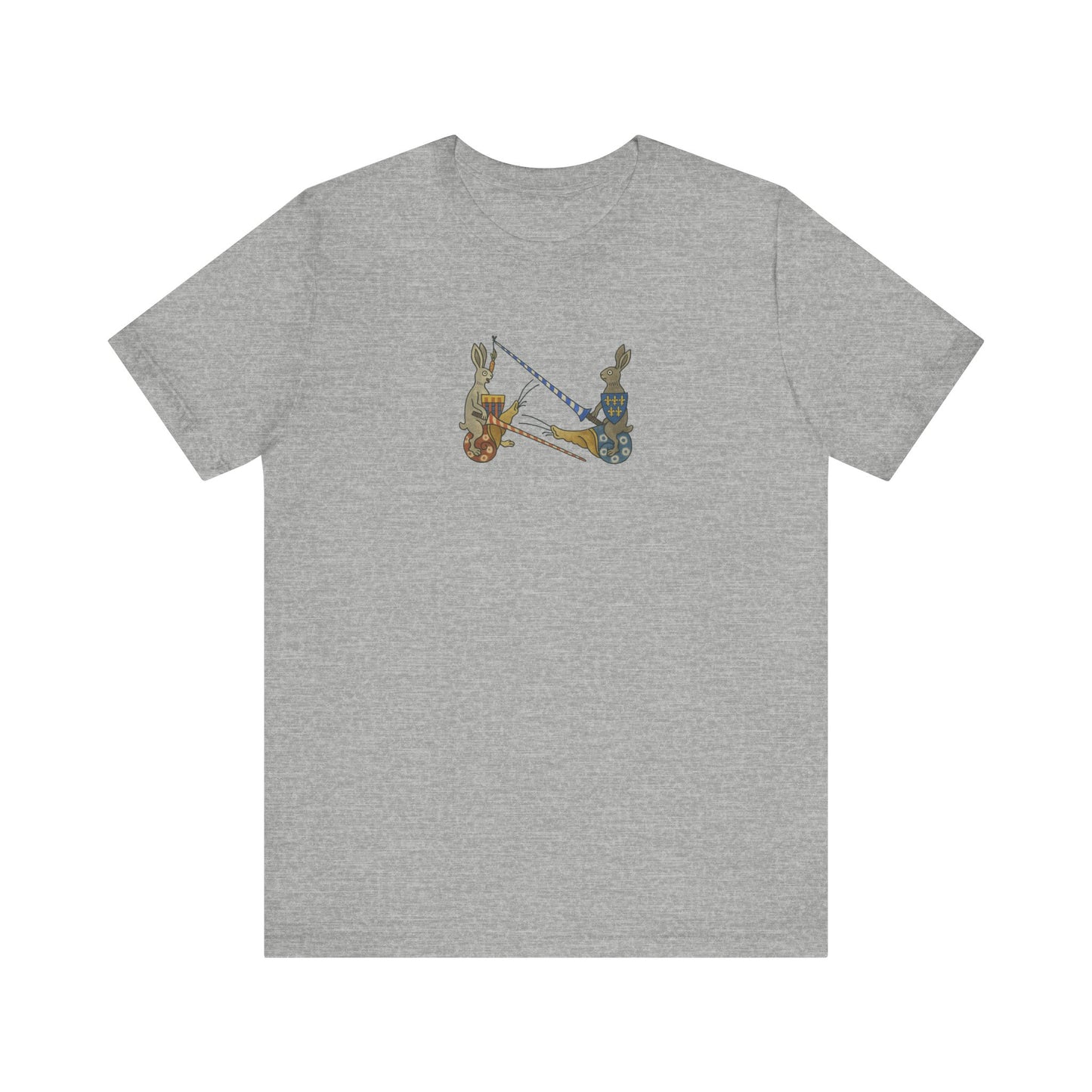 Medieval Marginalia Jousting Rabbits Manuscript T-shirt