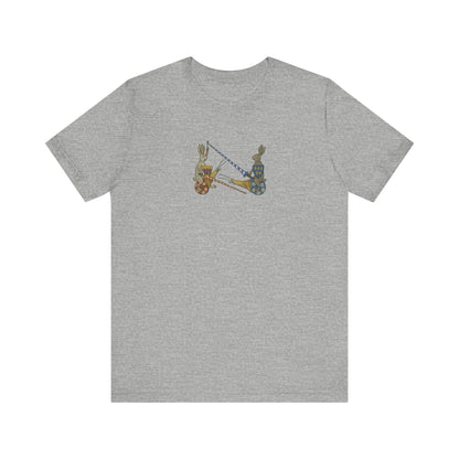 Medieval Marginalia Jousting Rabbits Manuscript T-shirt