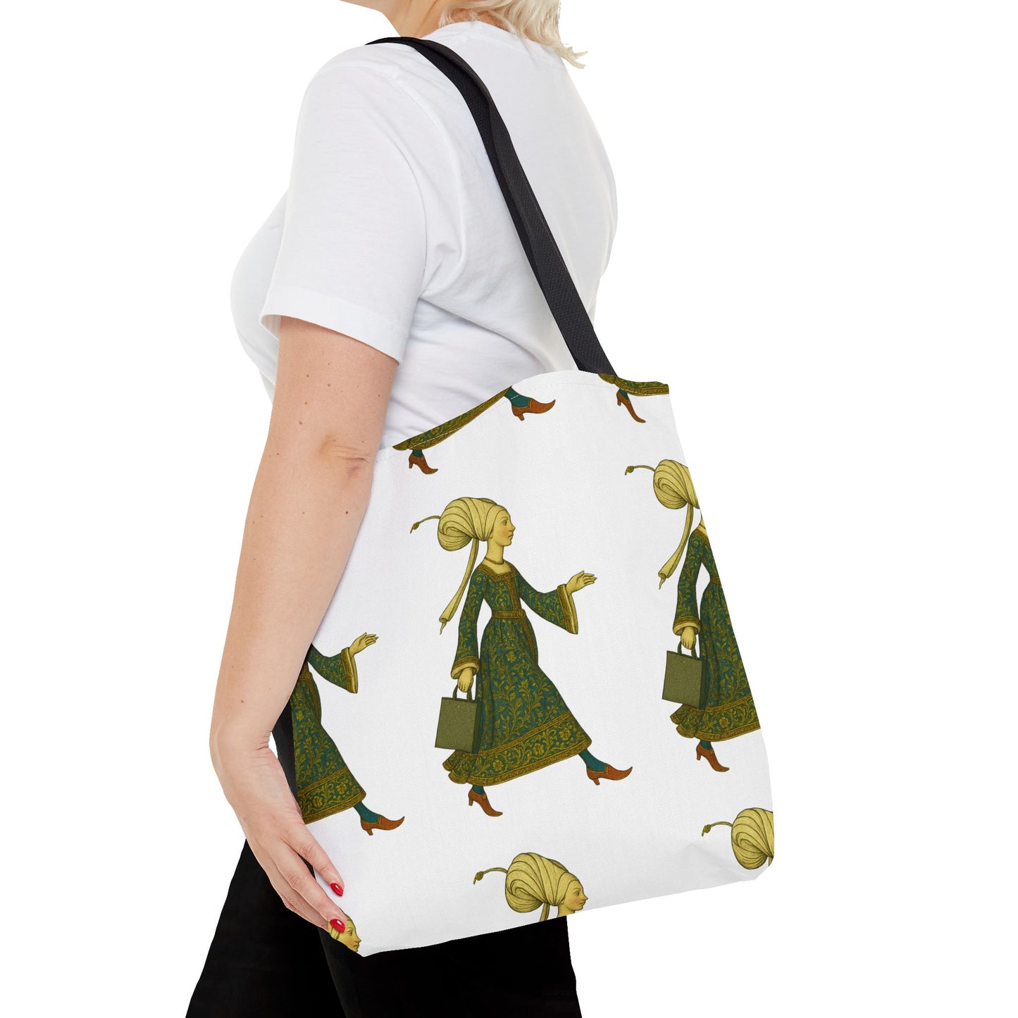 Lady of the Mall – Medieval Fashionista - Elegant Vintage Woman Tote Bag