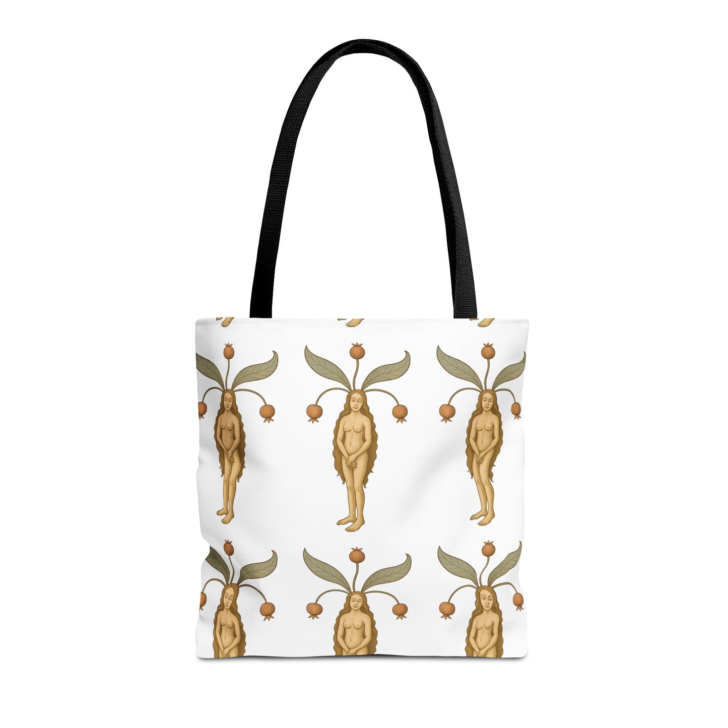 Mandragora Muse, Medieval Herb Lore Unisex Whimsical Patterned Tote Bag