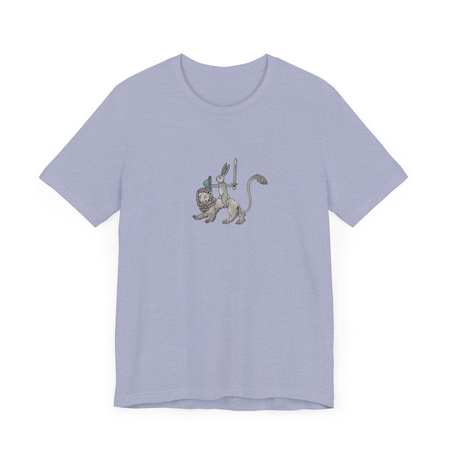 Sword-wielding Medieval Rabbit Riding a Lion Posters and Art Prints Tee