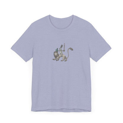Sword-wielding Medieval Rabbit Riding a Lion Posters and Art Prints Tee