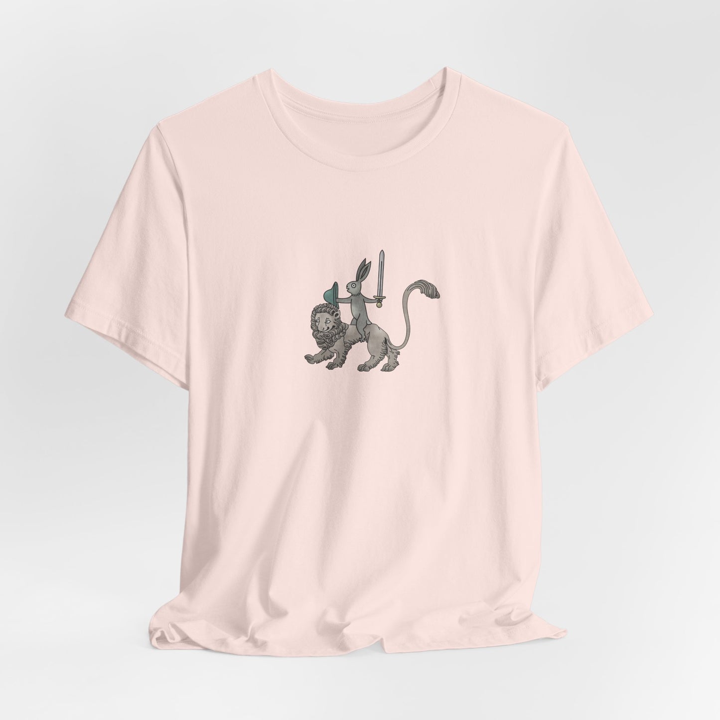 Sword-wielding Medieval Rabbit Riding a Lion Posters and Art Prints Tee