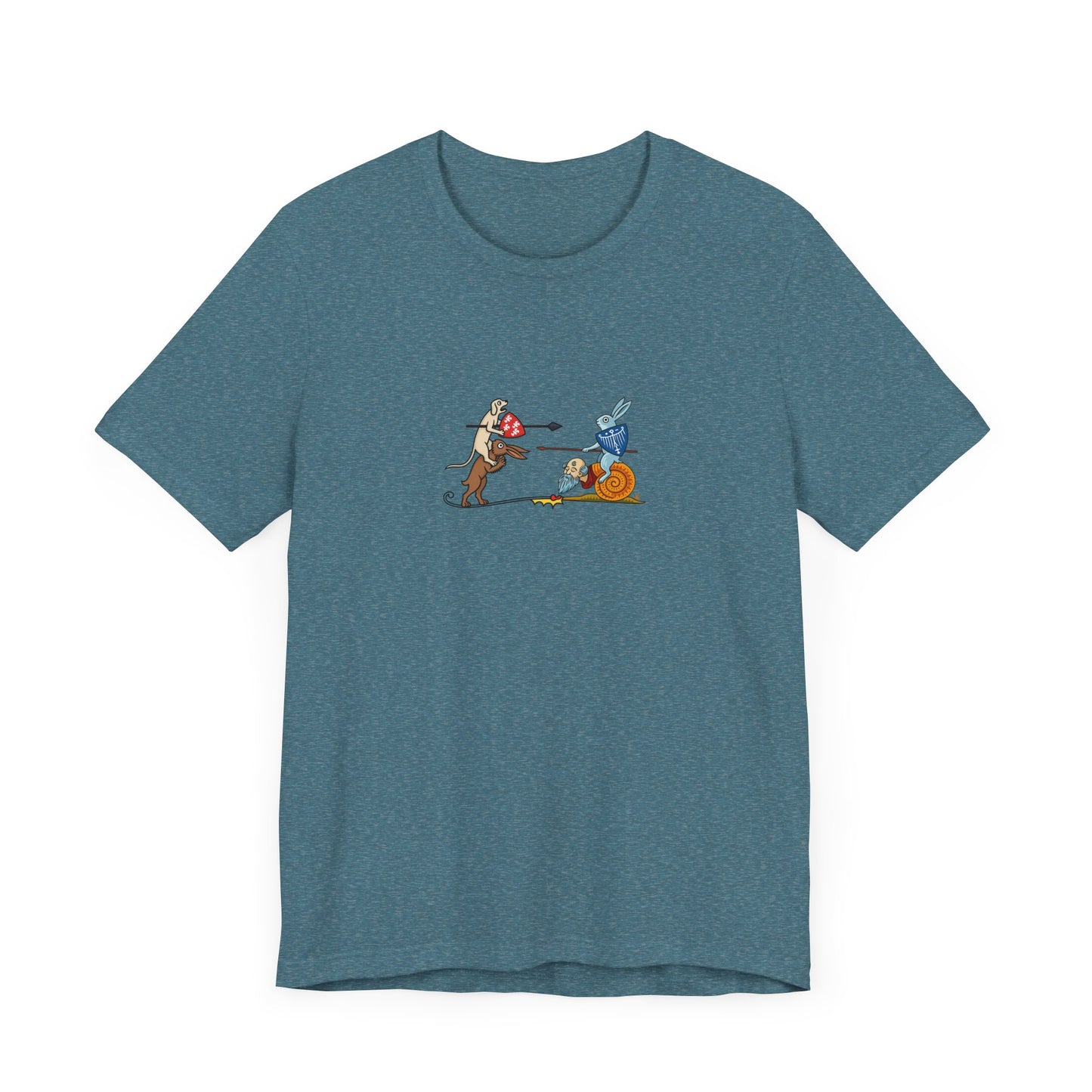 Bunny Snail Rider After MS Yates Thompson 8 F 294, Remastered Marginalia Manuscript Art Tee