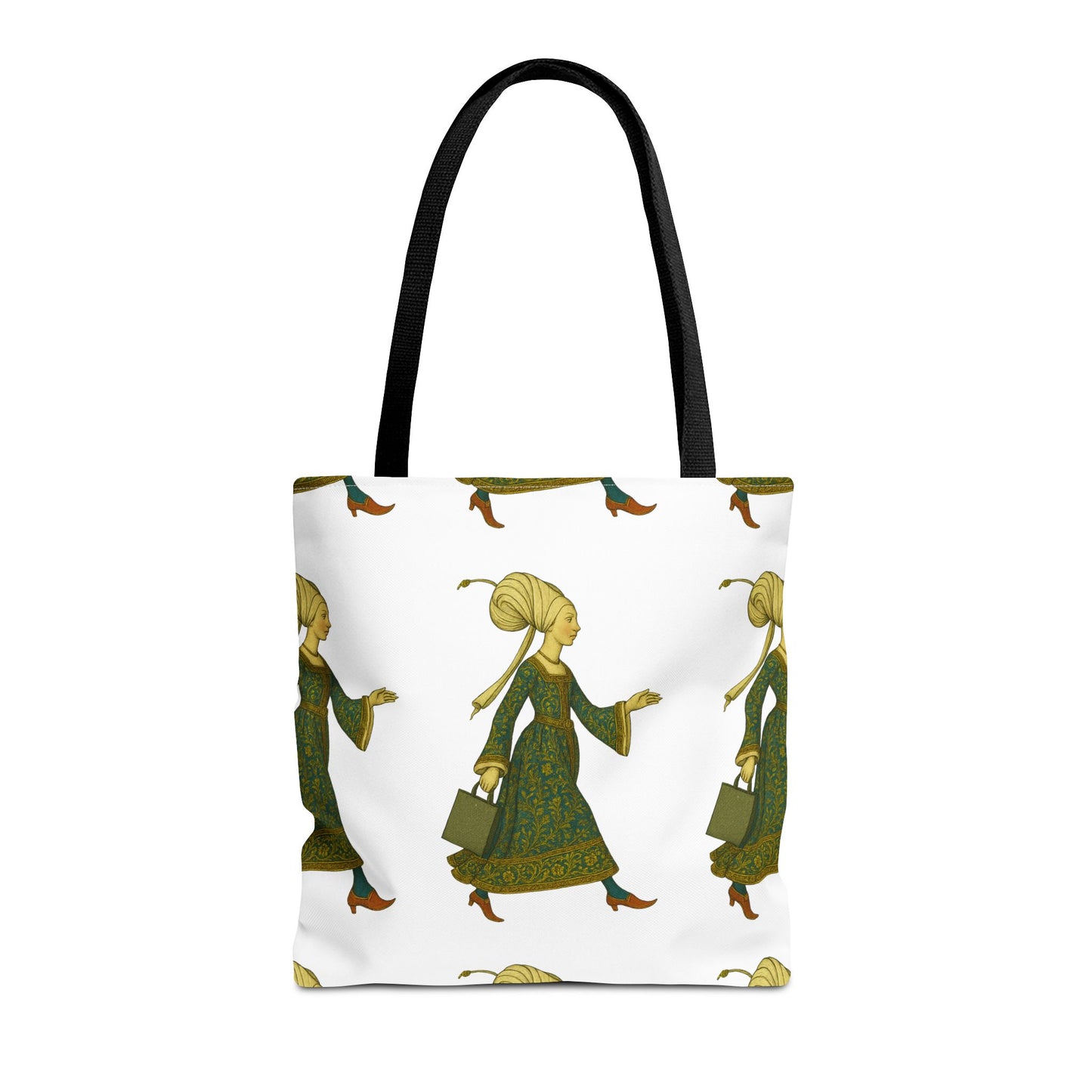 Lady of the Mall – Medieval Fashionista - Elegant Vintage Woman Tote Bag
