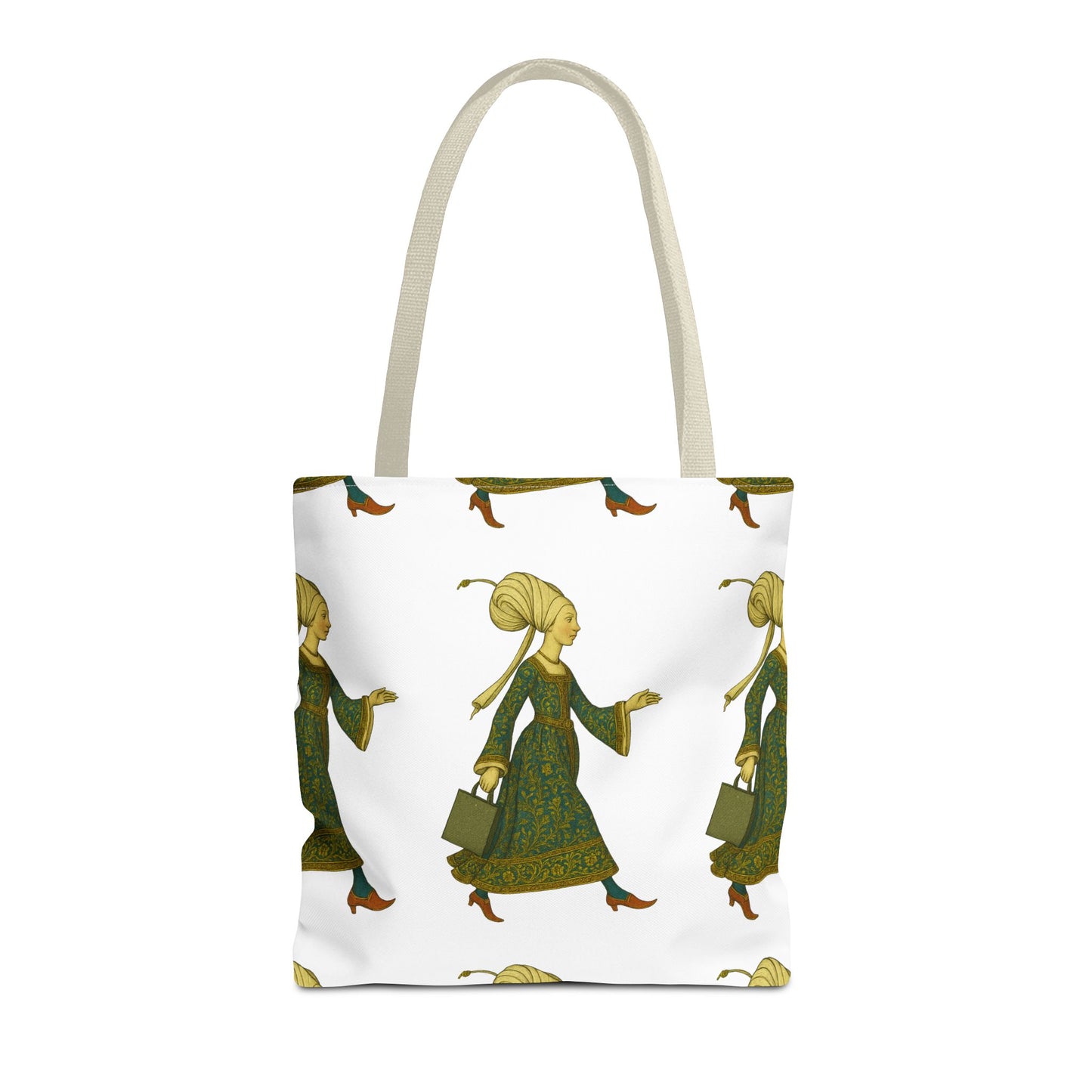 Lady of the Mall – Medieval Fashionista - Elegant Vintage Woman Tote Bag