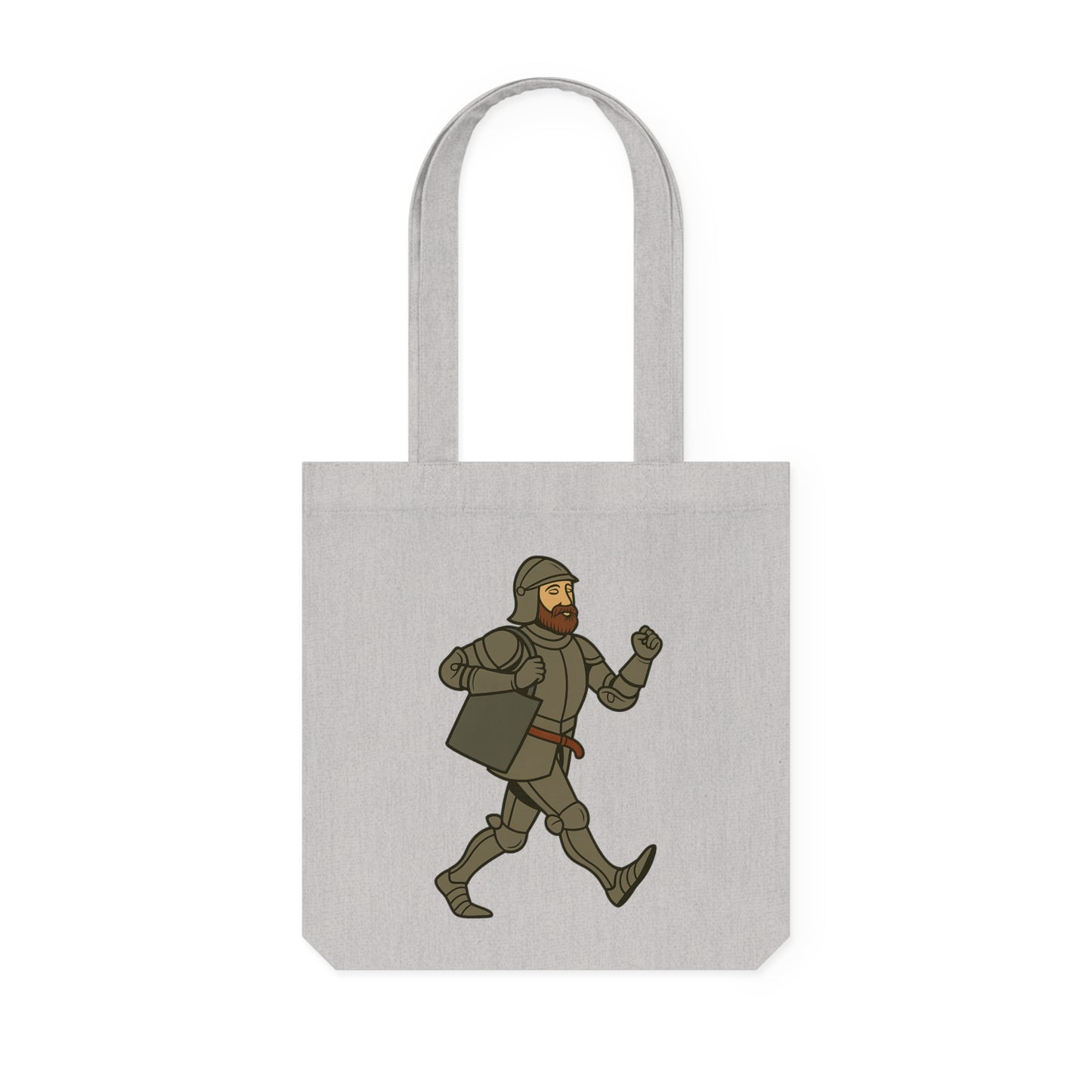 Knight on the Go - Medieval Humor - Urban Chivalry Woven Tote Bag