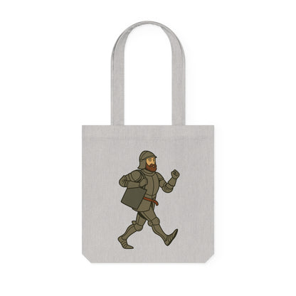 Knight on the Go - Medieval Humor - Urban Chivalry Woven Tote Bag