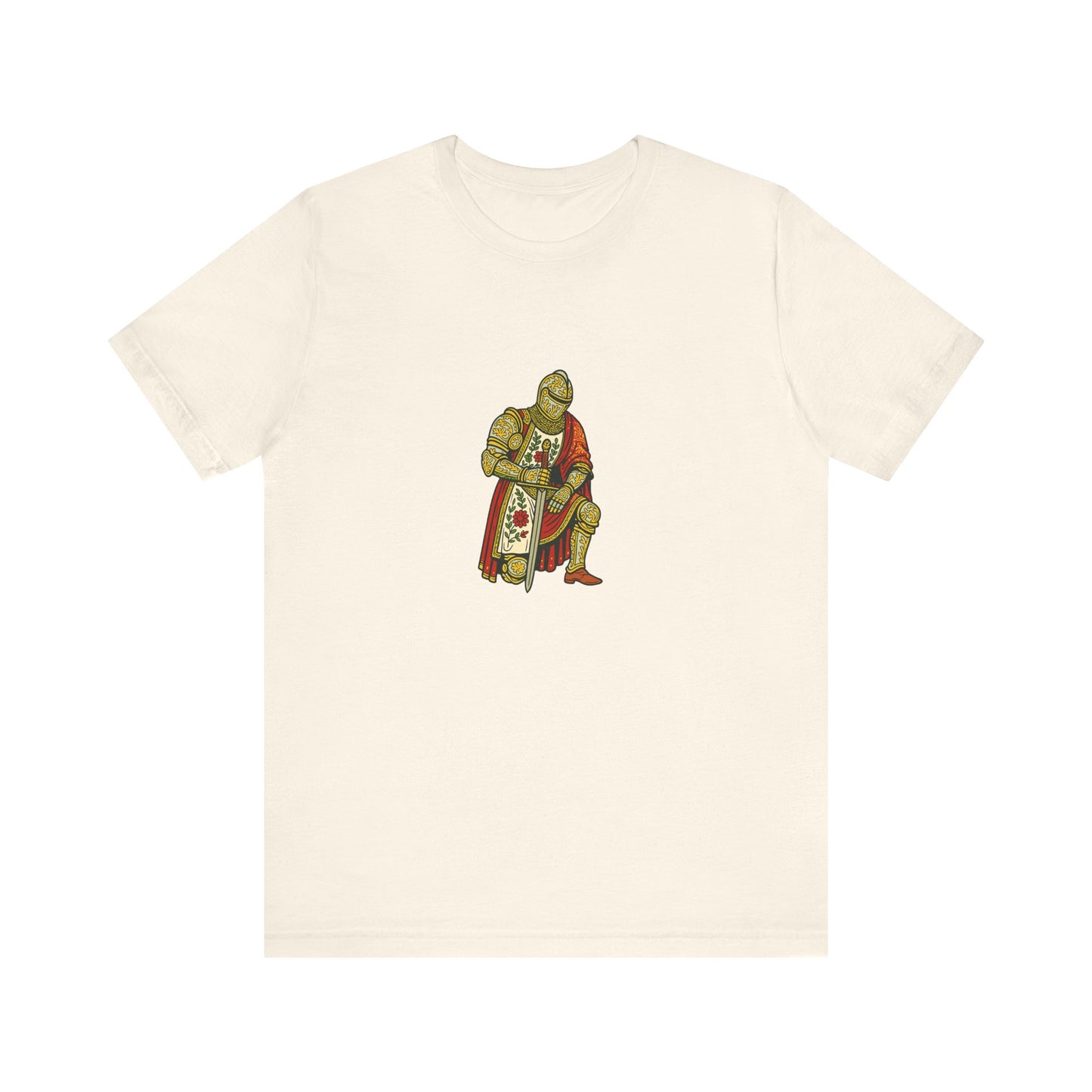 Kneeling Medieval Knight Floral Tee