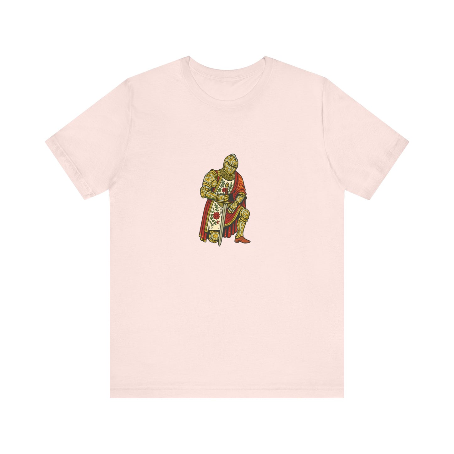 Kneeling Medieval Knight Floral Tee