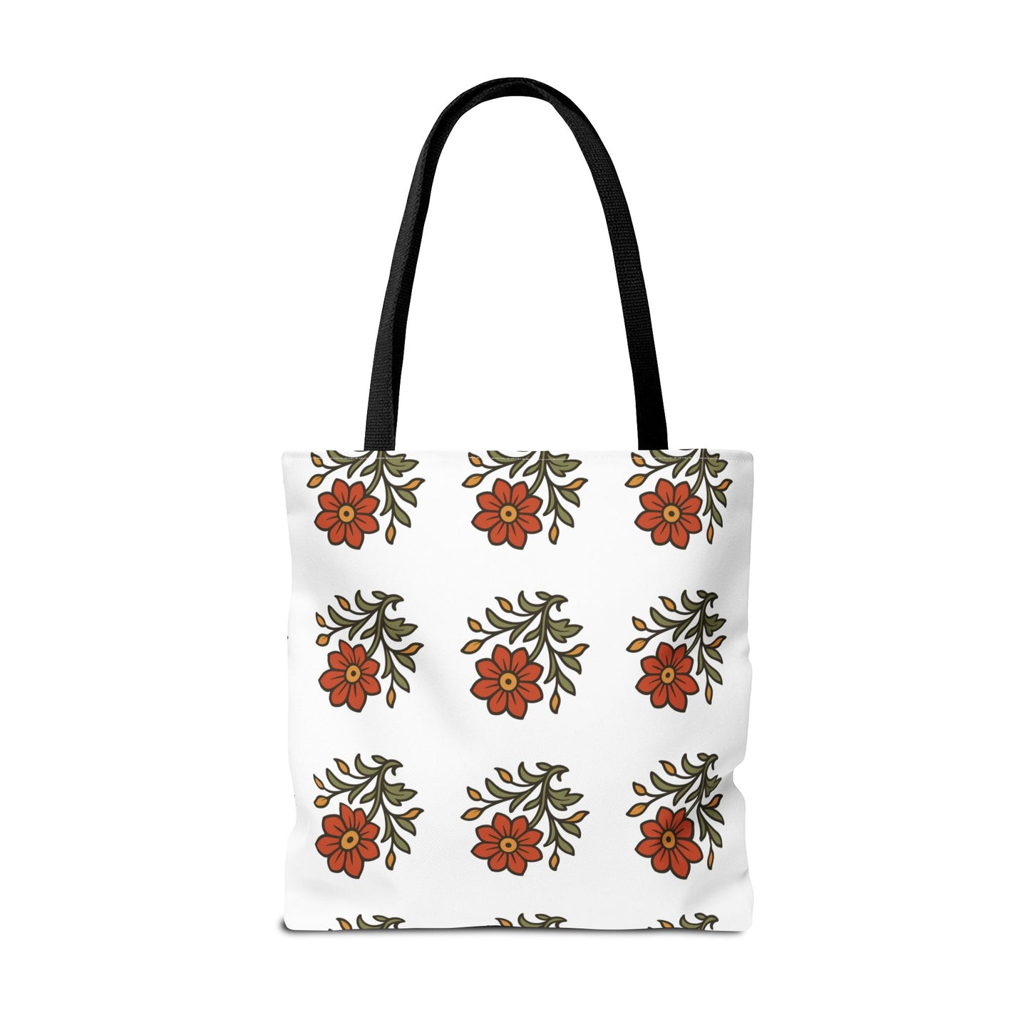 Folk Bloom Emblem 2, Original Floral Tote Bag