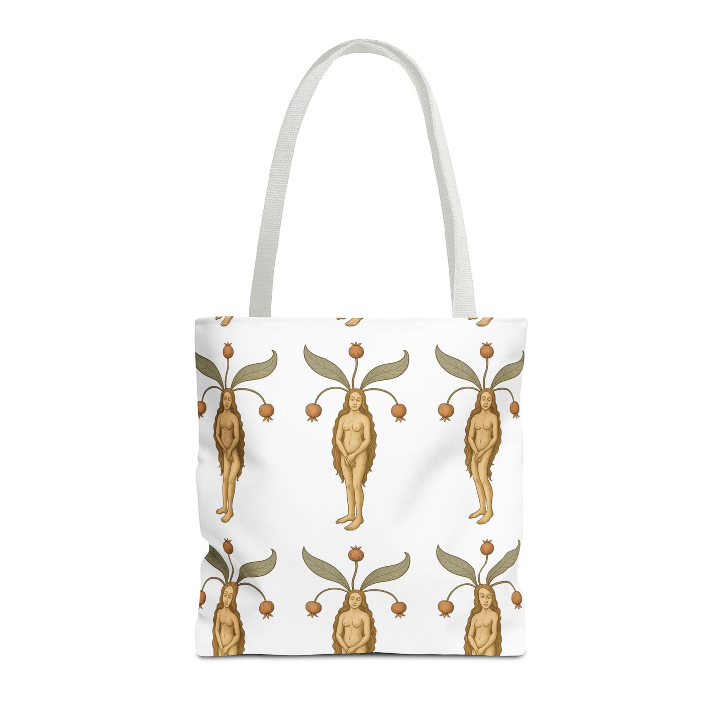 Mandragora Muse, Medieval Herb Lore Unisex Whimsical Patterned Tote Bag