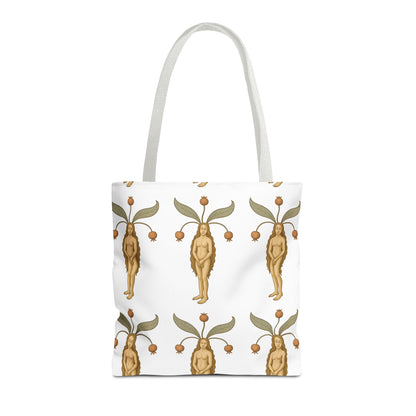 Mandragora Muse, Medieval Herb Lore Unisex Whimsical Patterned Tote Bag