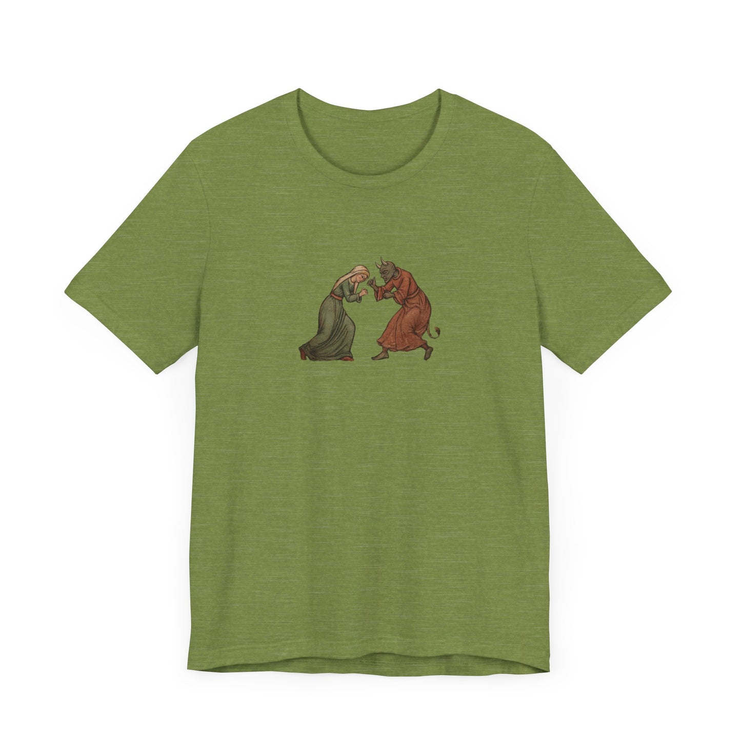 The Virgin Mary punching the Devil Medieval Manuscript T-shirt