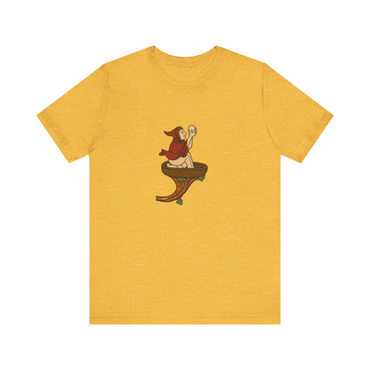 The Eggman Monk, Medieval Marginalia Print T-shirt