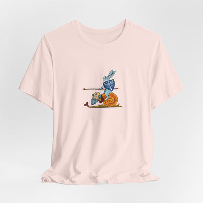 Bunny Snail Rider After MS Yates Thompson 8 F 294, Remastered Marginalia Manuscript Art Tee