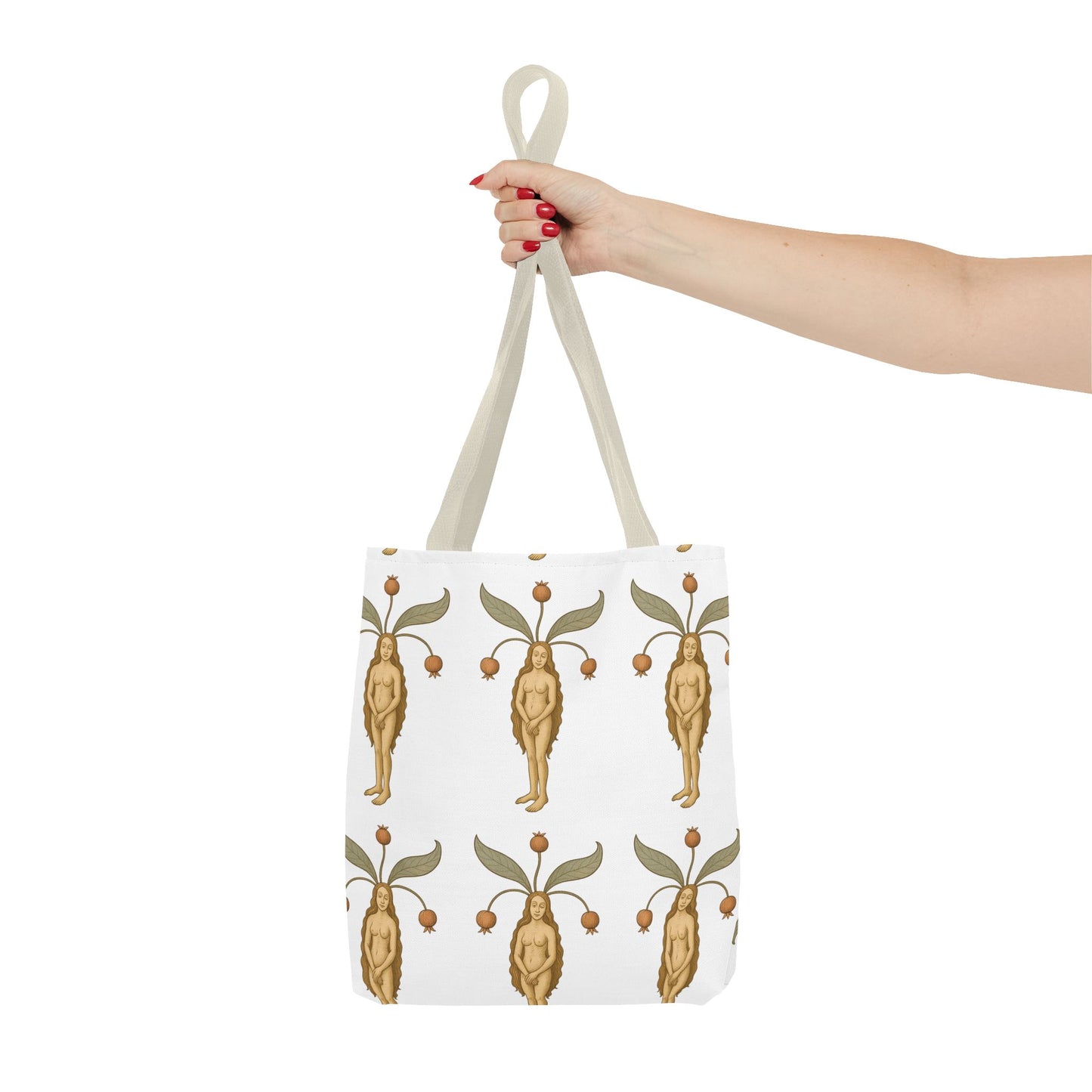 Mandragora Muse, Medieval Herb Lore Unisex Whimsical Patterned Tote Bag