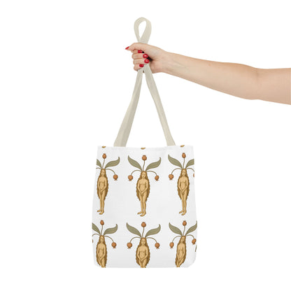 Mandragora Muse, Medieval Herb Lore Unisex Whimsical Patterned Tote Bag