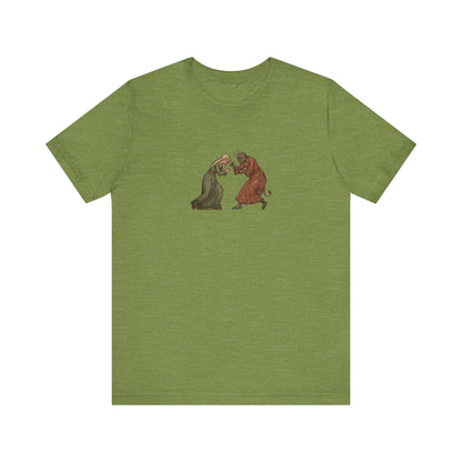 The Virgin Mary punching the Devil Medieval Manuscript T-shirt