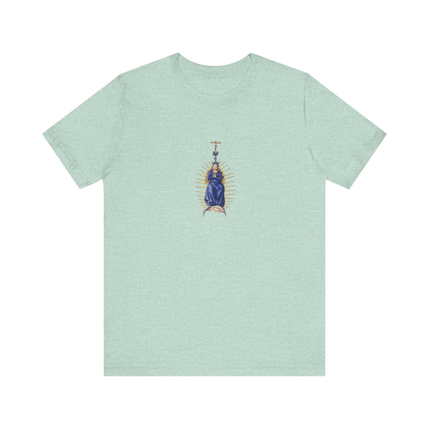 Spiritual Mary Graphic T-Shirt, Faith-Based Apparel, Casual Wear, Gift for Believers, Unisex Tee,