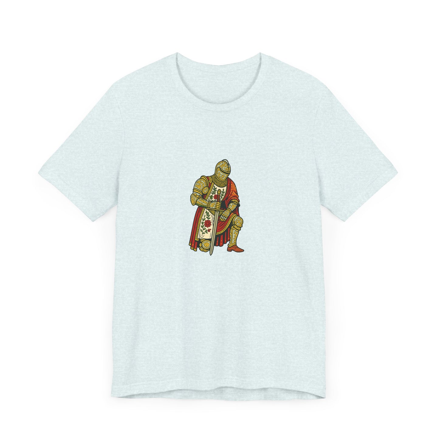 Kneeling Medieval Knight Floral Tee