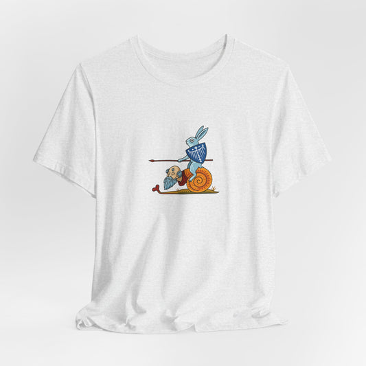 Bunny Snail Rider After MS Yates Thompson 8 F 294, Remastered Marginalia Manuscript Art Tee