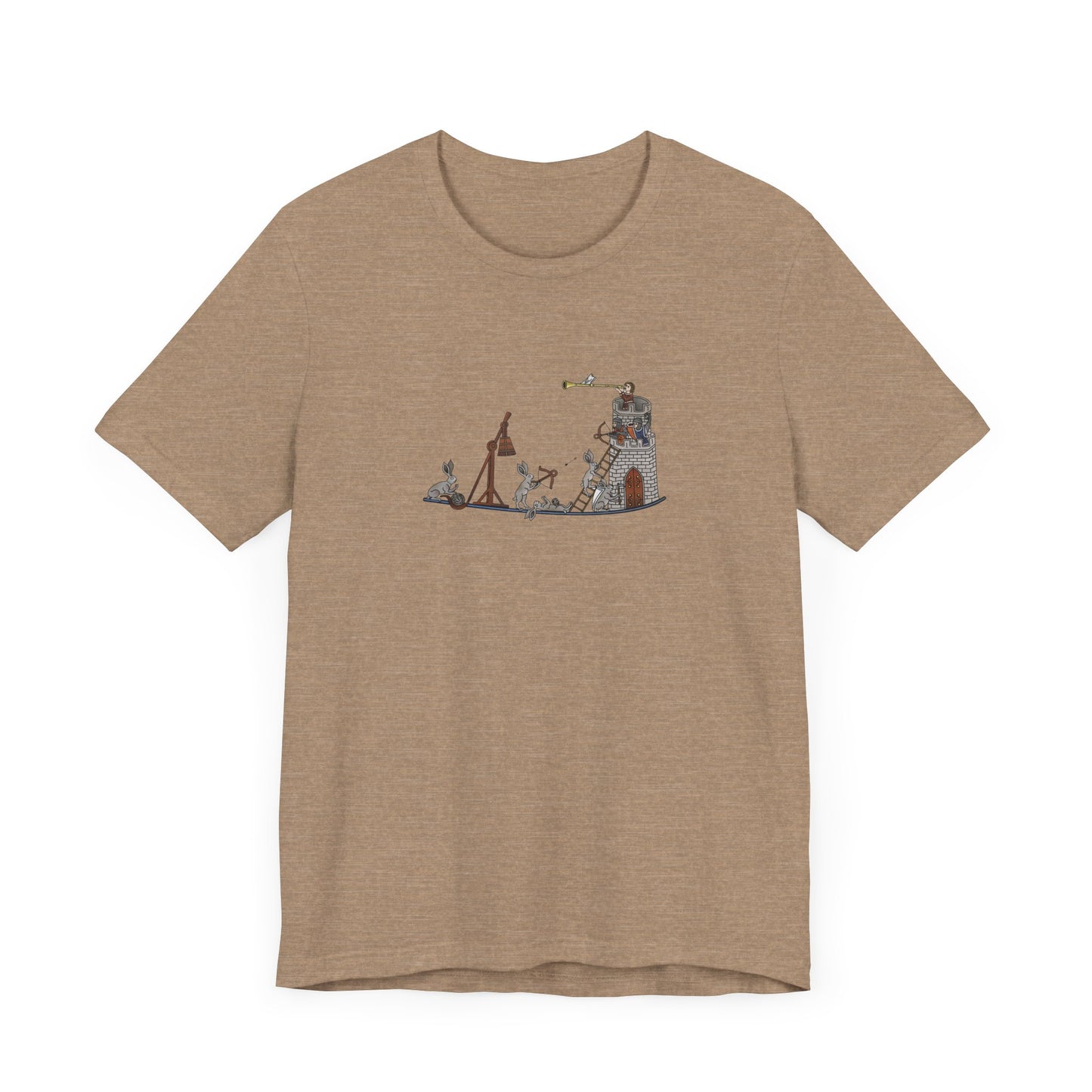 Medieval Rabbits Castle Siege, Medieval Manuscript Art T-shirt