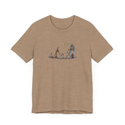 Medieval Rabbits Castle Siege, Medieval Manuscript Art T-shirt
