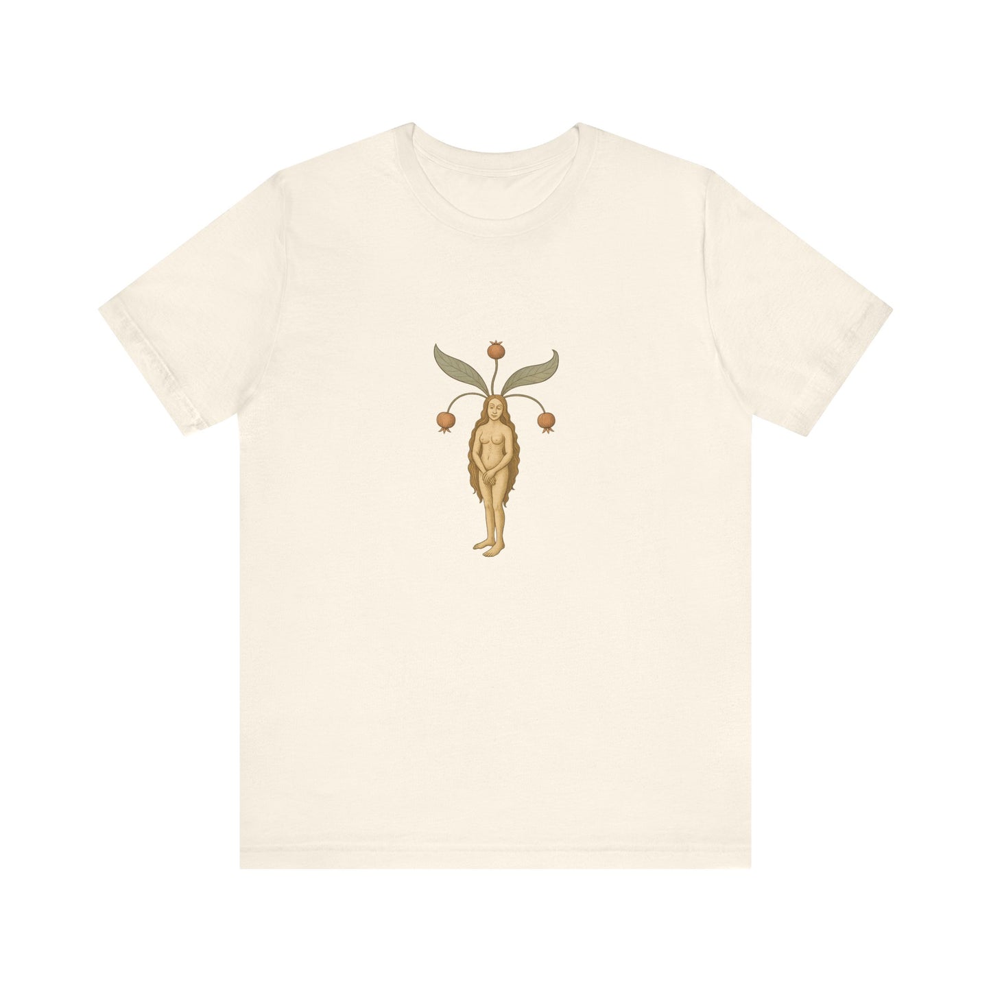 Big Mandragora Muse, Medieval Mandrake Herb Lore Unisex Heavy Cotton Tee
