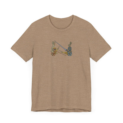 Medieval Marginalia Jousting Rabbits Manuscript T-shirt