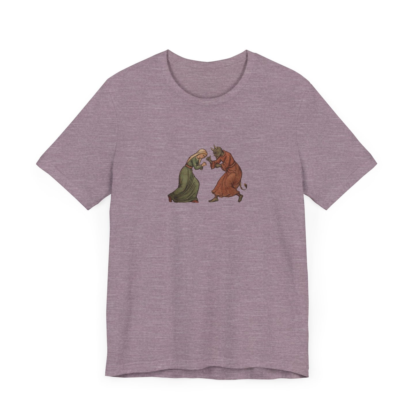 The Virgin Mary punching the Devil Medieval Manuscript T-shirt