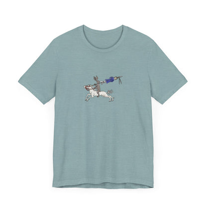 Rabbit Hunting Human, Marginalia Manuscript Art Unisex T-Shirt