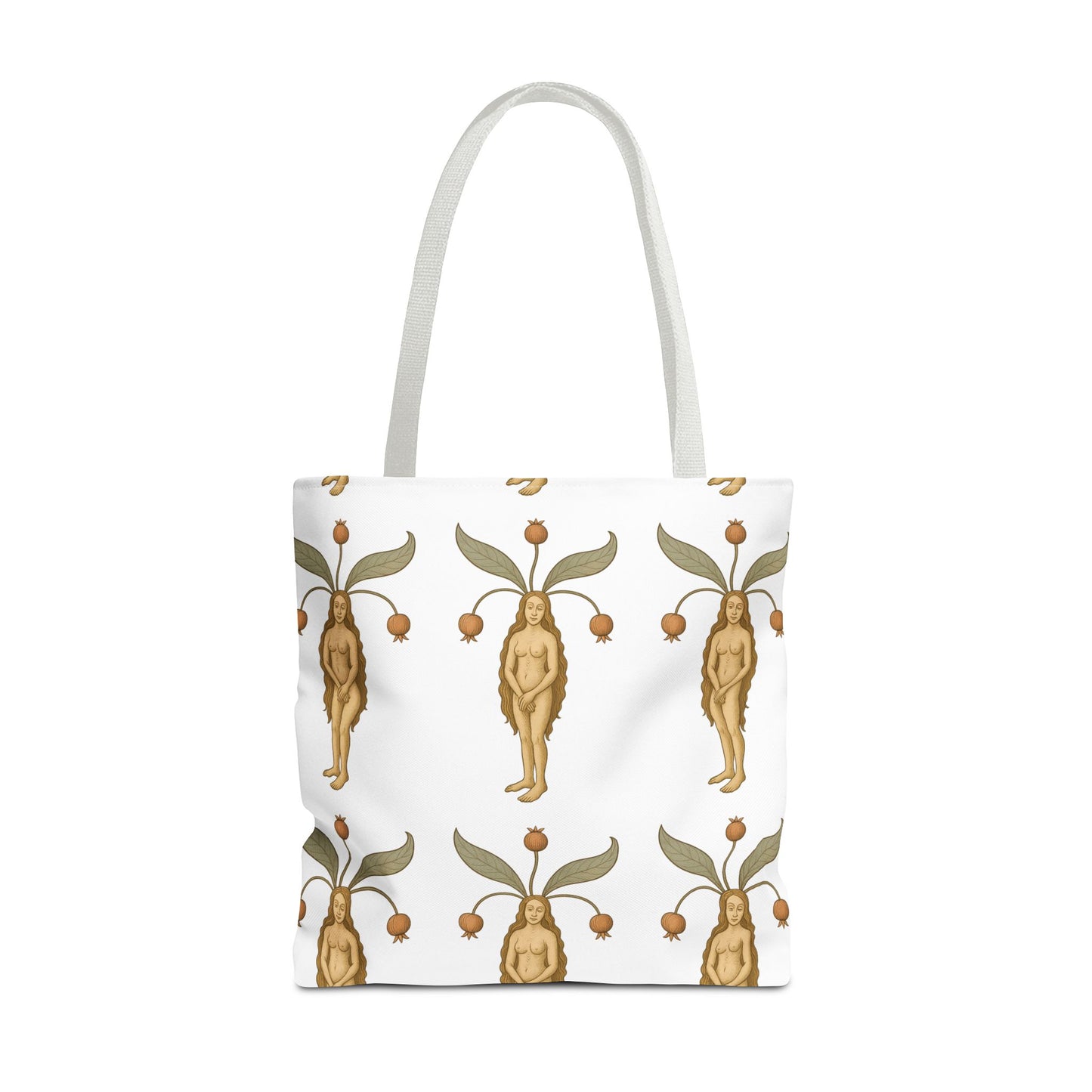 Mandragora Muse, Medieval Herb Lore Unisex Whimsical Patterned Tote Bag