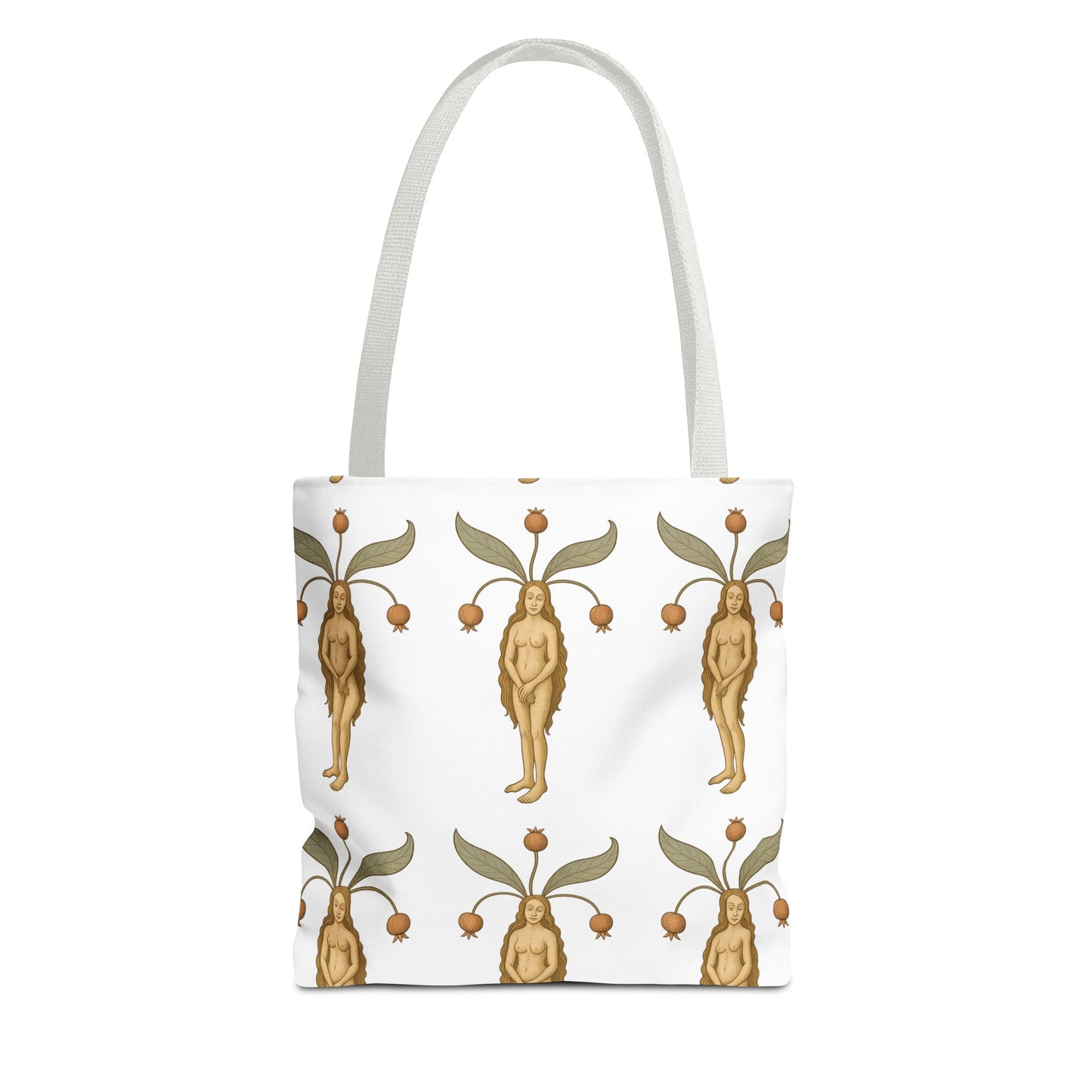 Mandragora Muse, Medieval Herb Lore Unisex Whimsical Patterned Tote Bag
